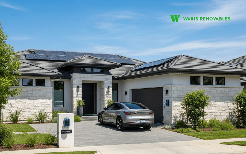 precio cargador electrico domestico wallbox con placas solares en casa unifamiliar